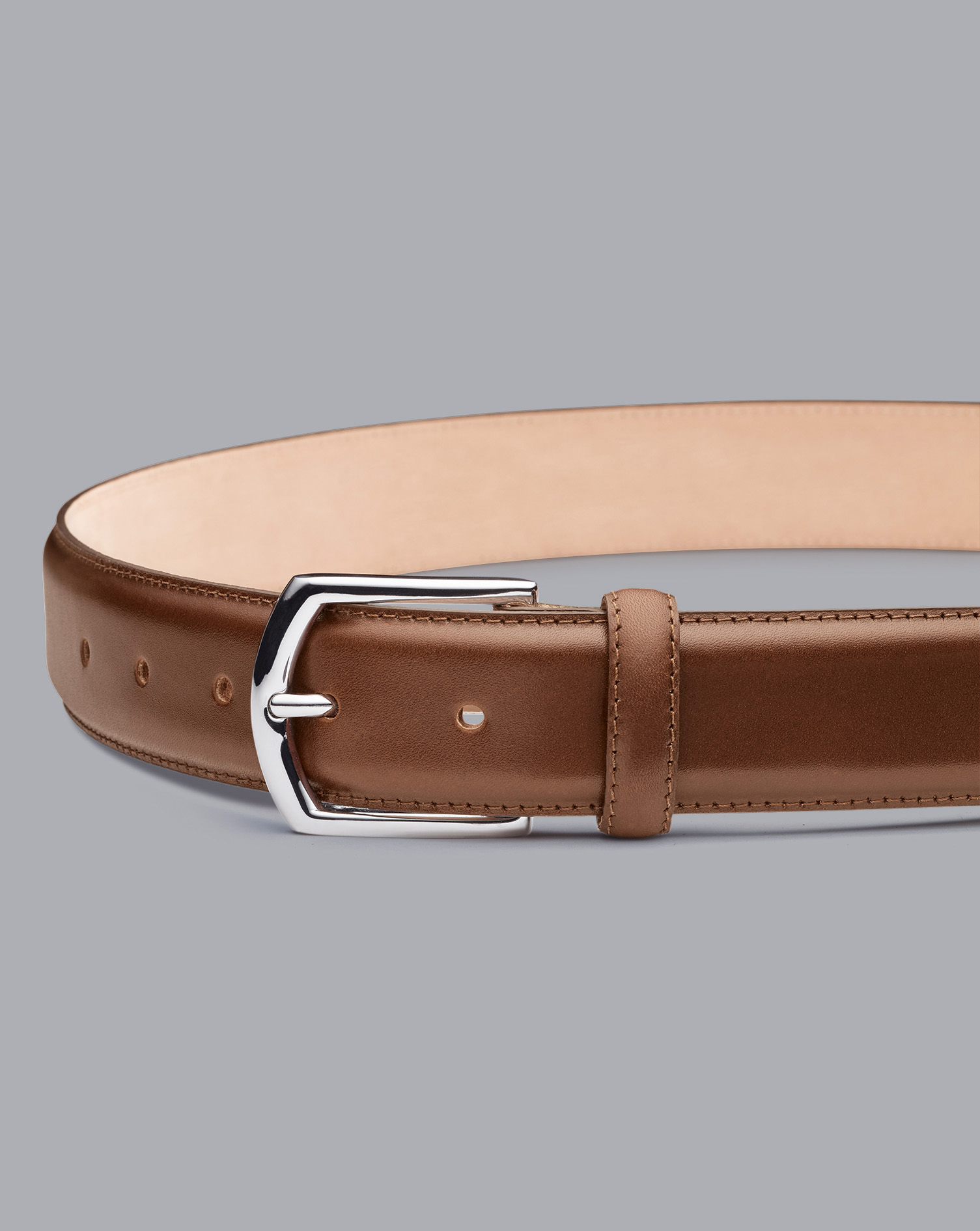 Men's Charles Tyrwhitt Made In England Formal Belt - Tan Neutral Size 40 Leather
