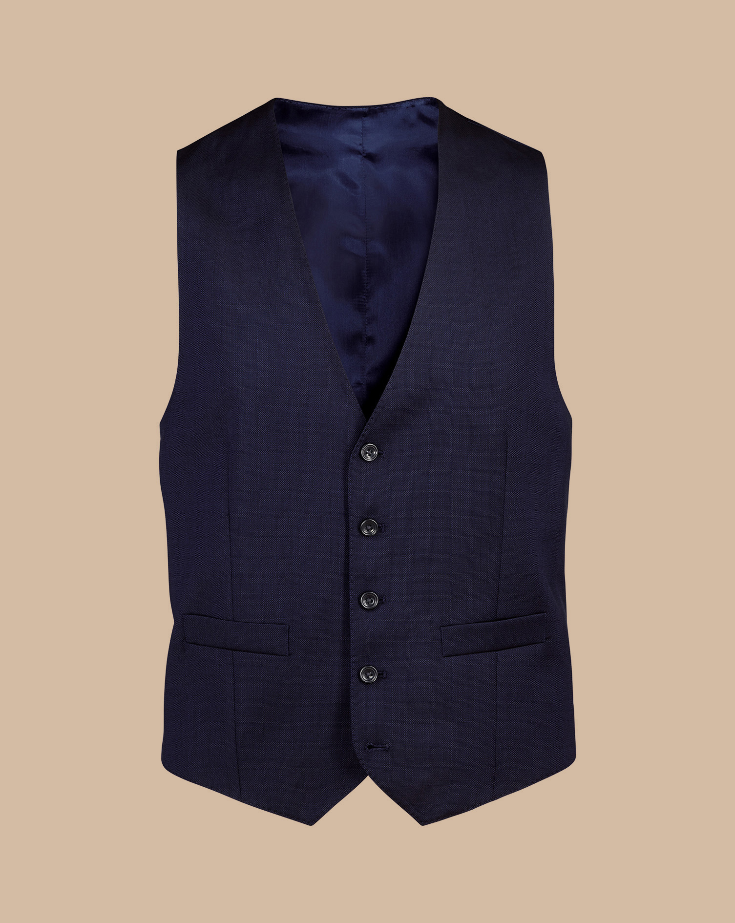 Men's Charles Tyrwhitt Italian Luxury Suit Waistcoat - Dark Navy Blue Size w44 Wool
