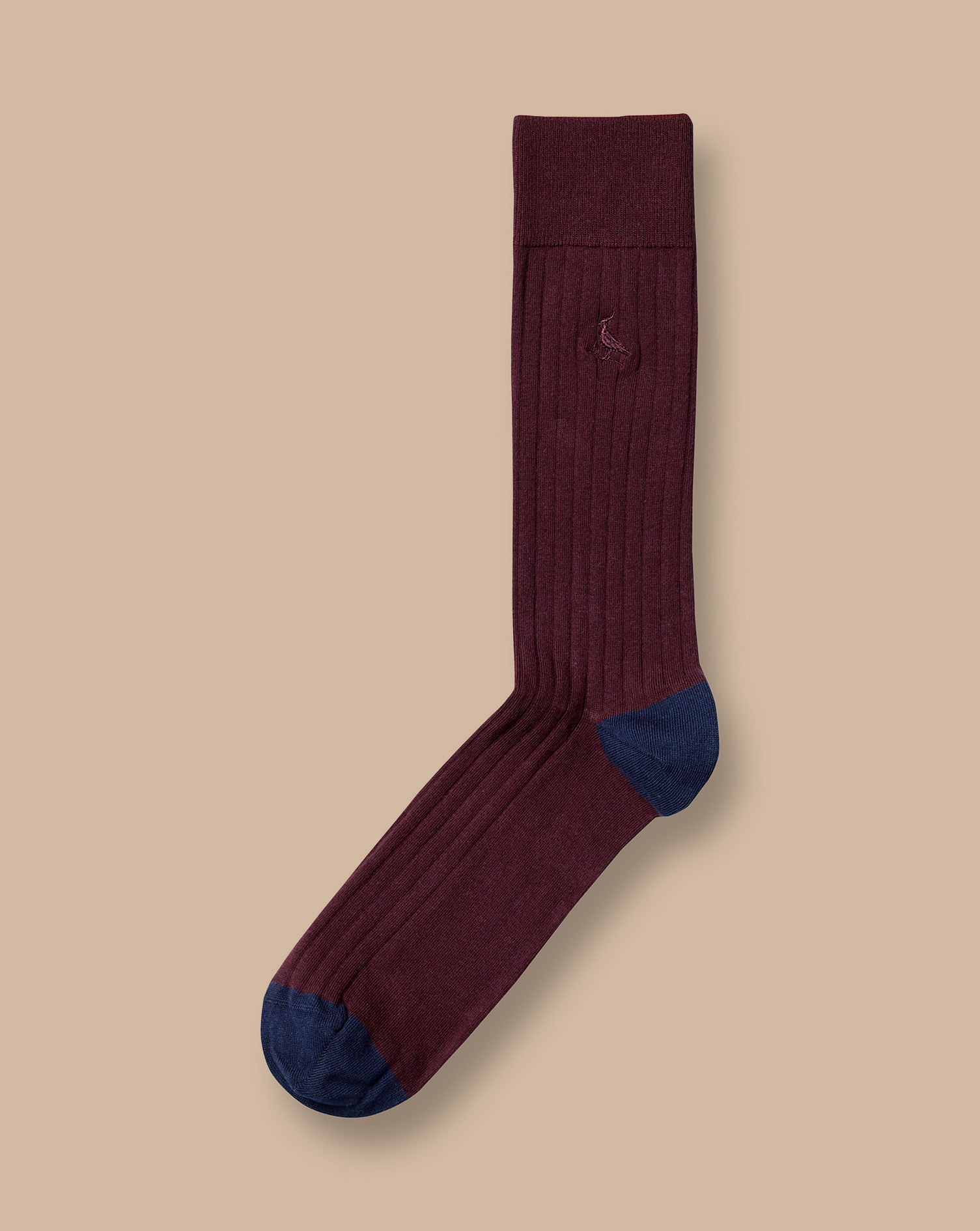 Charles Tyrwhitt Cotton Rib Socks In Red