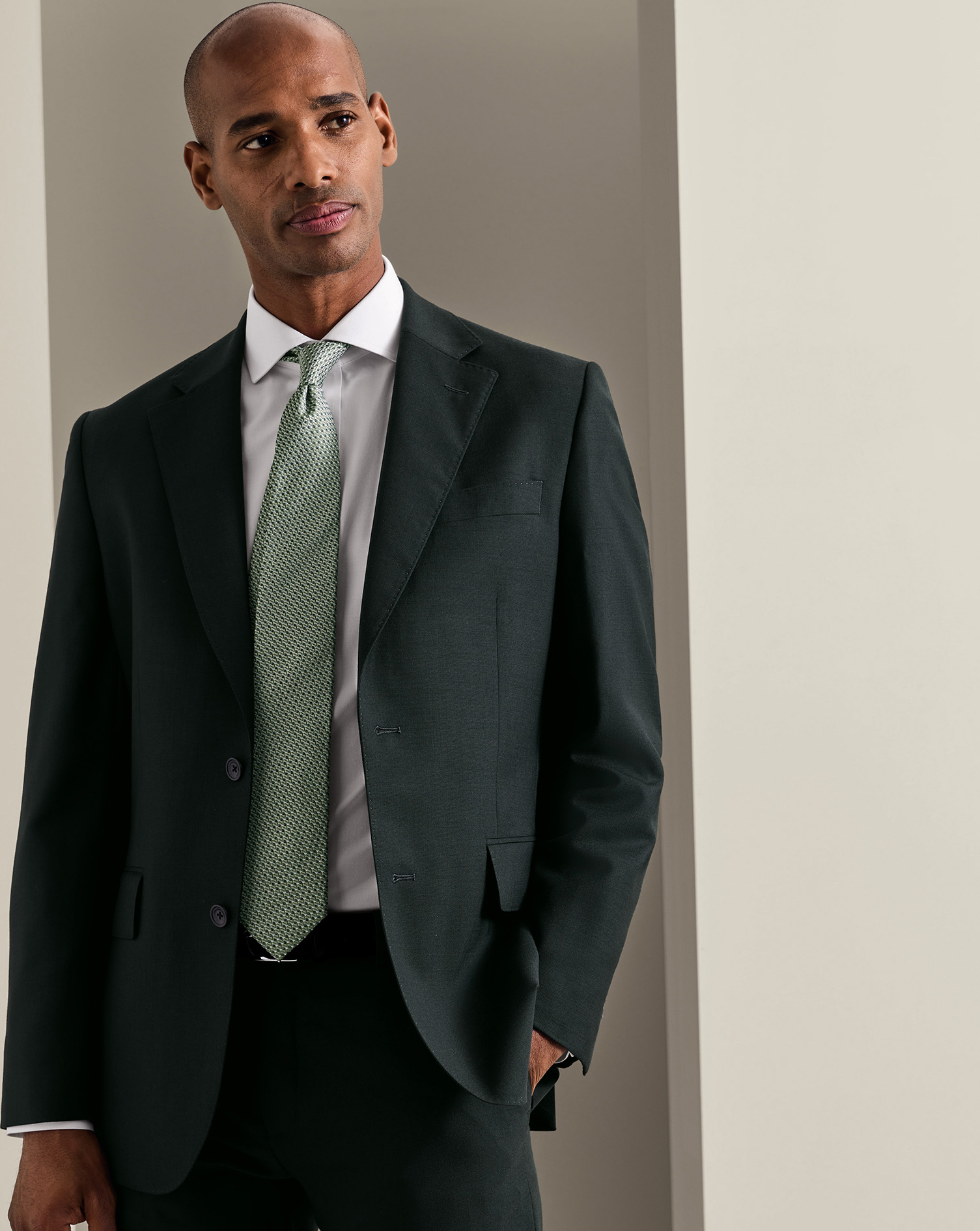 Men's Ultimate Performance Suit Jacket - Forest Green, 36S by Charles Tyrwhitt