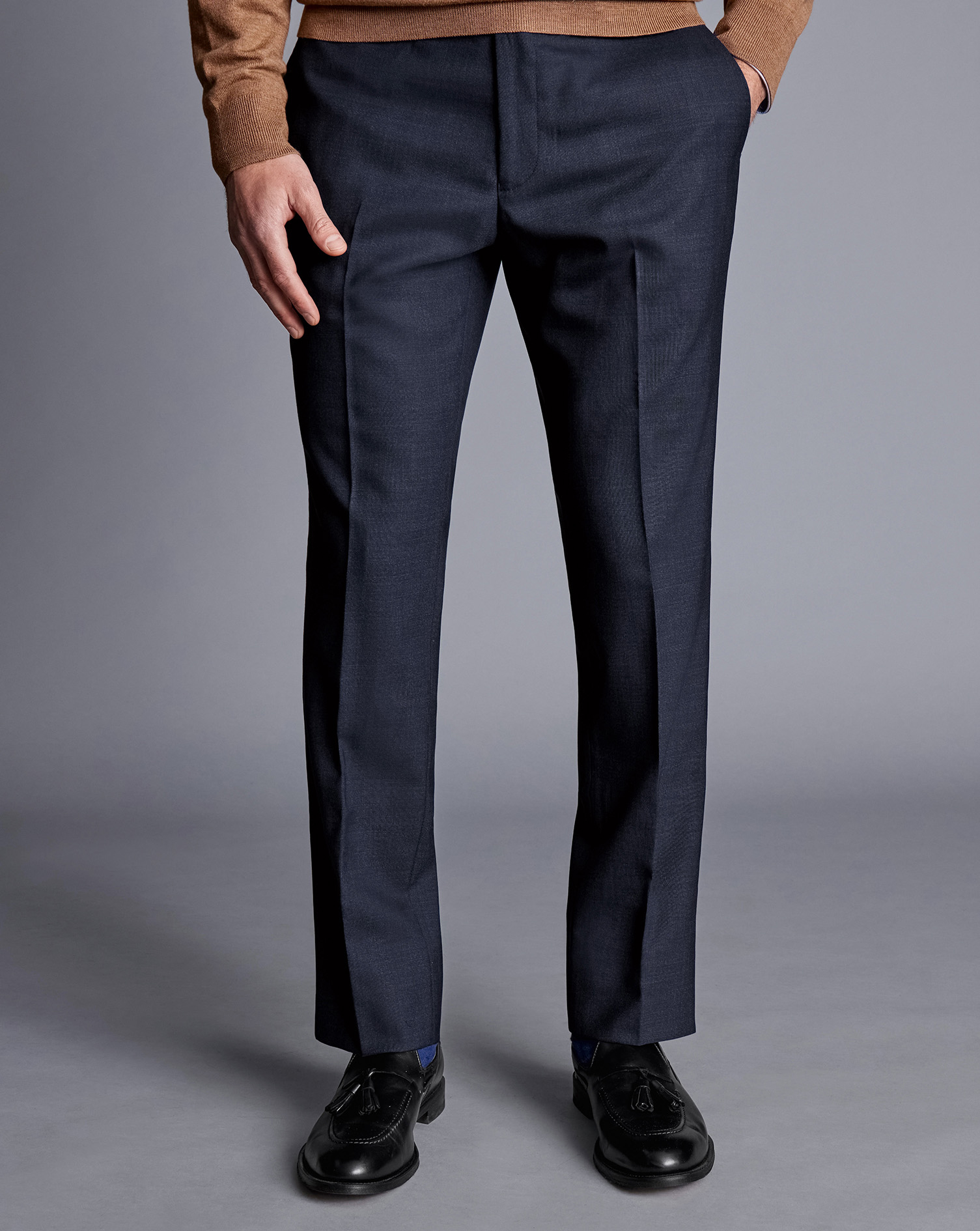 Charles Tyrwhitt Men's  Smart Italian Luxury Trousers In Blue