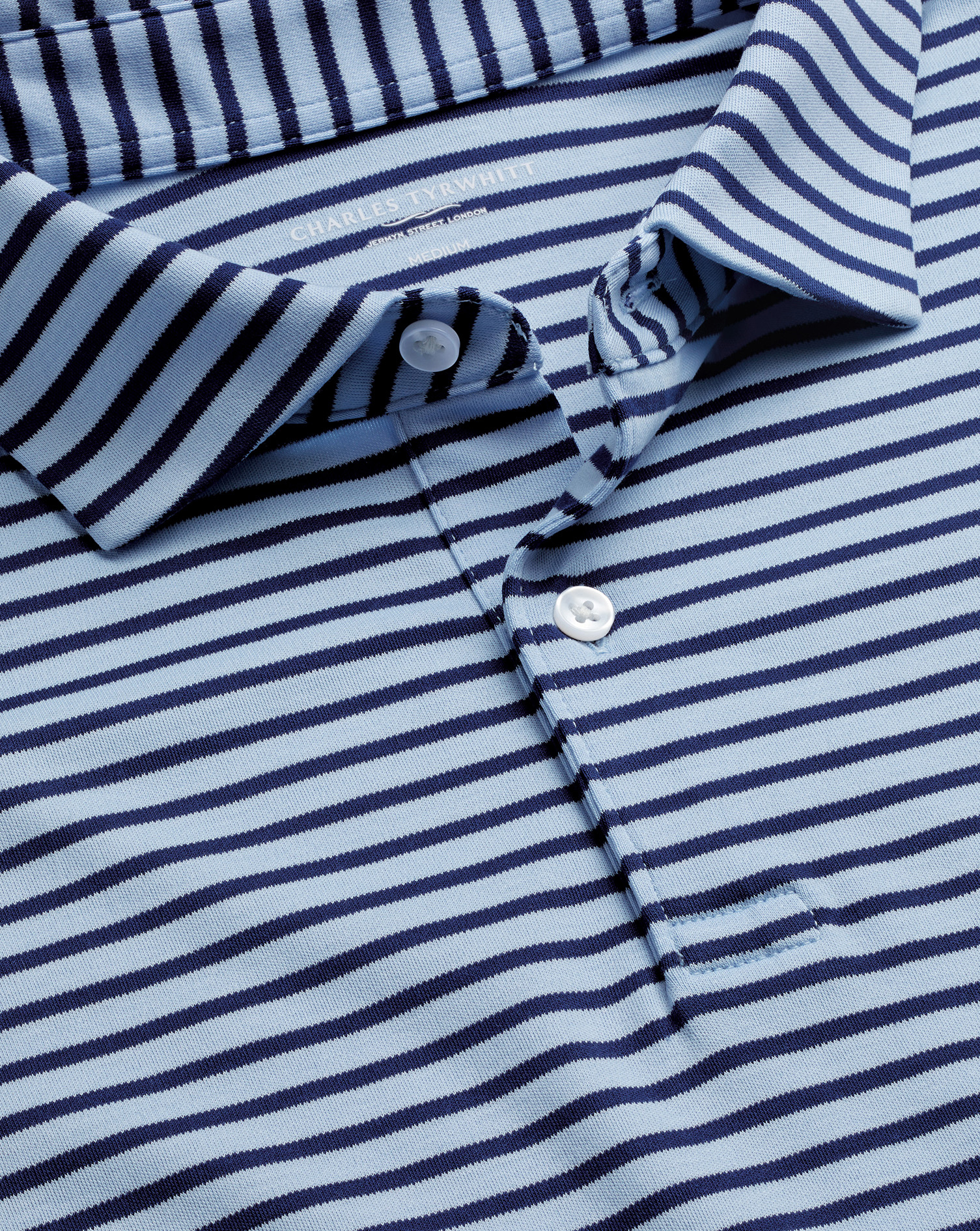 Charles Tyrwhitt Men's  Smart Jersey Stripe Polo Shirt In Blue