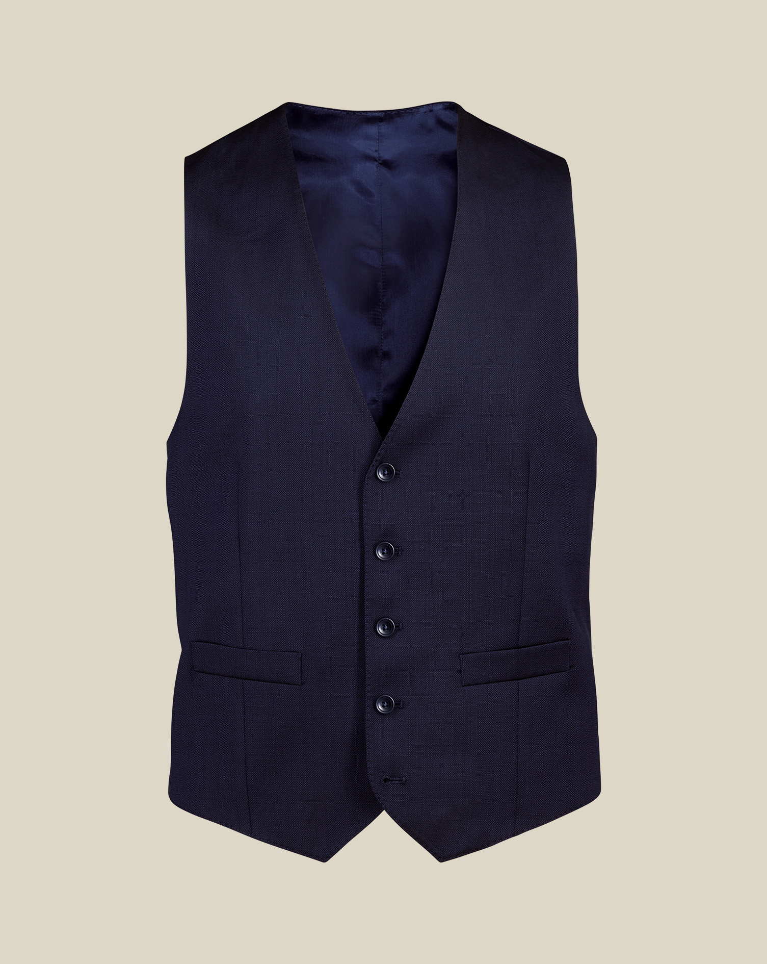 Men's Italian Luxury Suit Waistcoat - Dark Navy, w46 by Charles Tyrwhitt