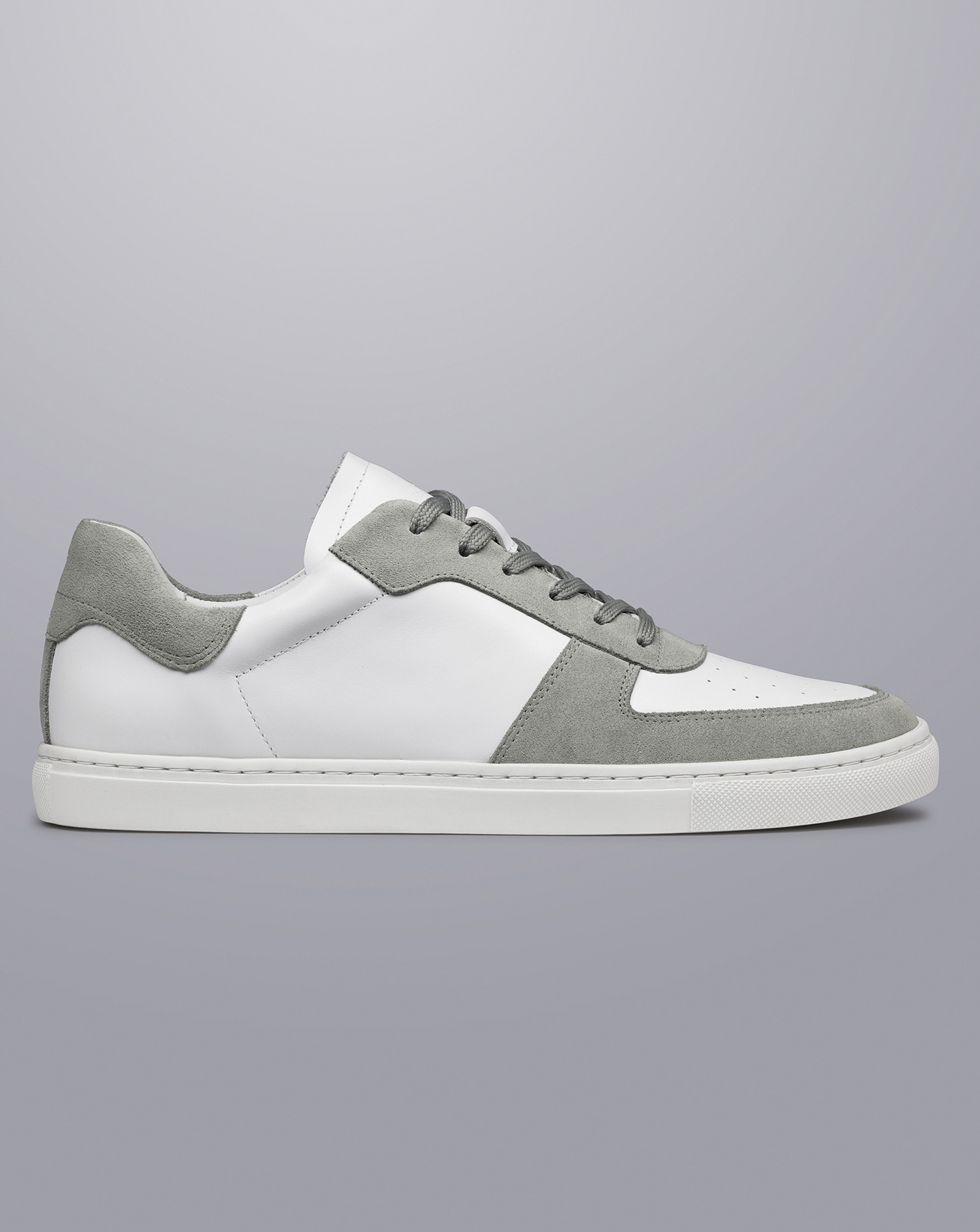 Charles Tyrwhitt Men's  Leather And Cupsole Trainers In White