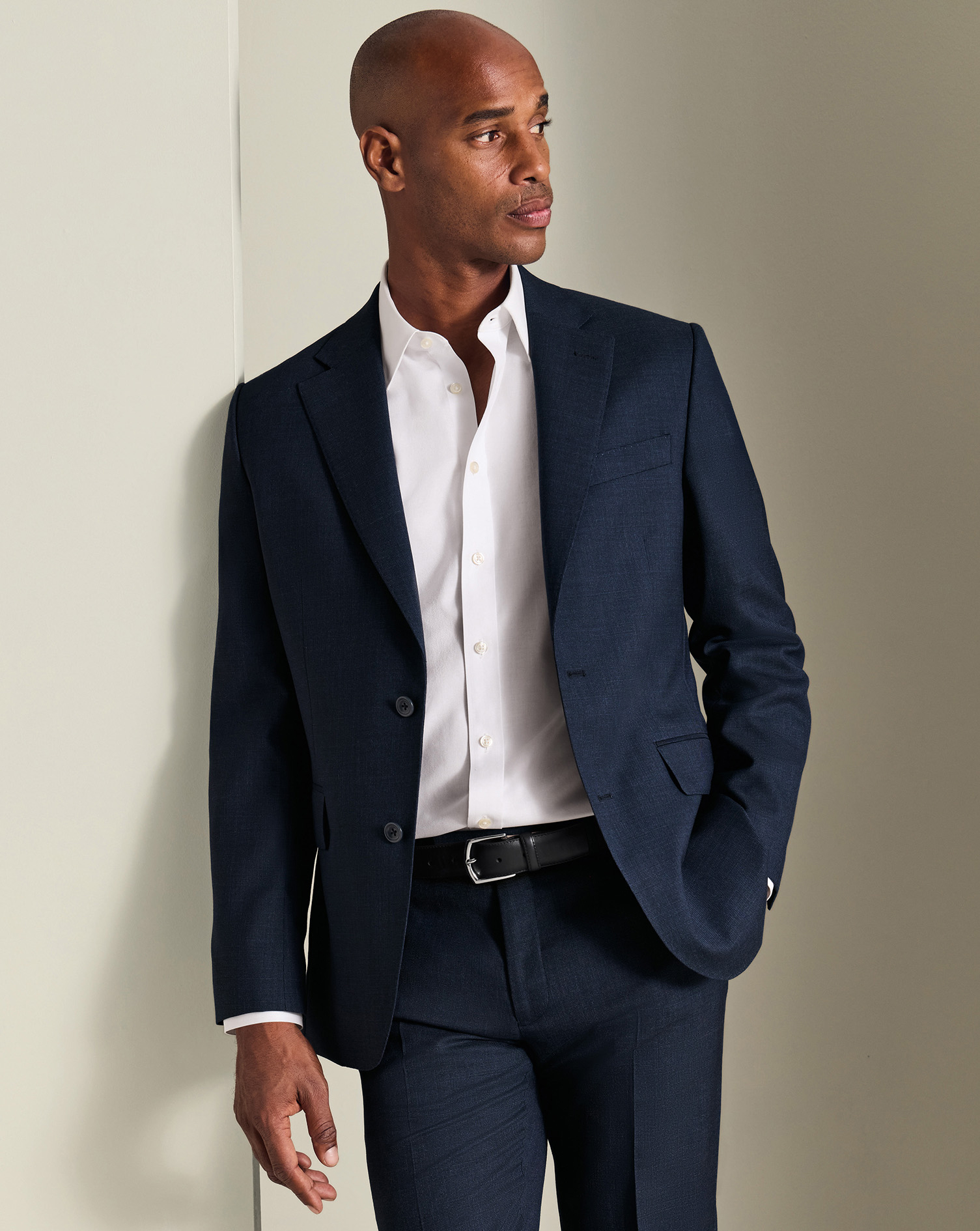 Men's Ultimate Performance End-On-End Suit Jacket - Navy, 42S Short by Charles Tyrwhitt