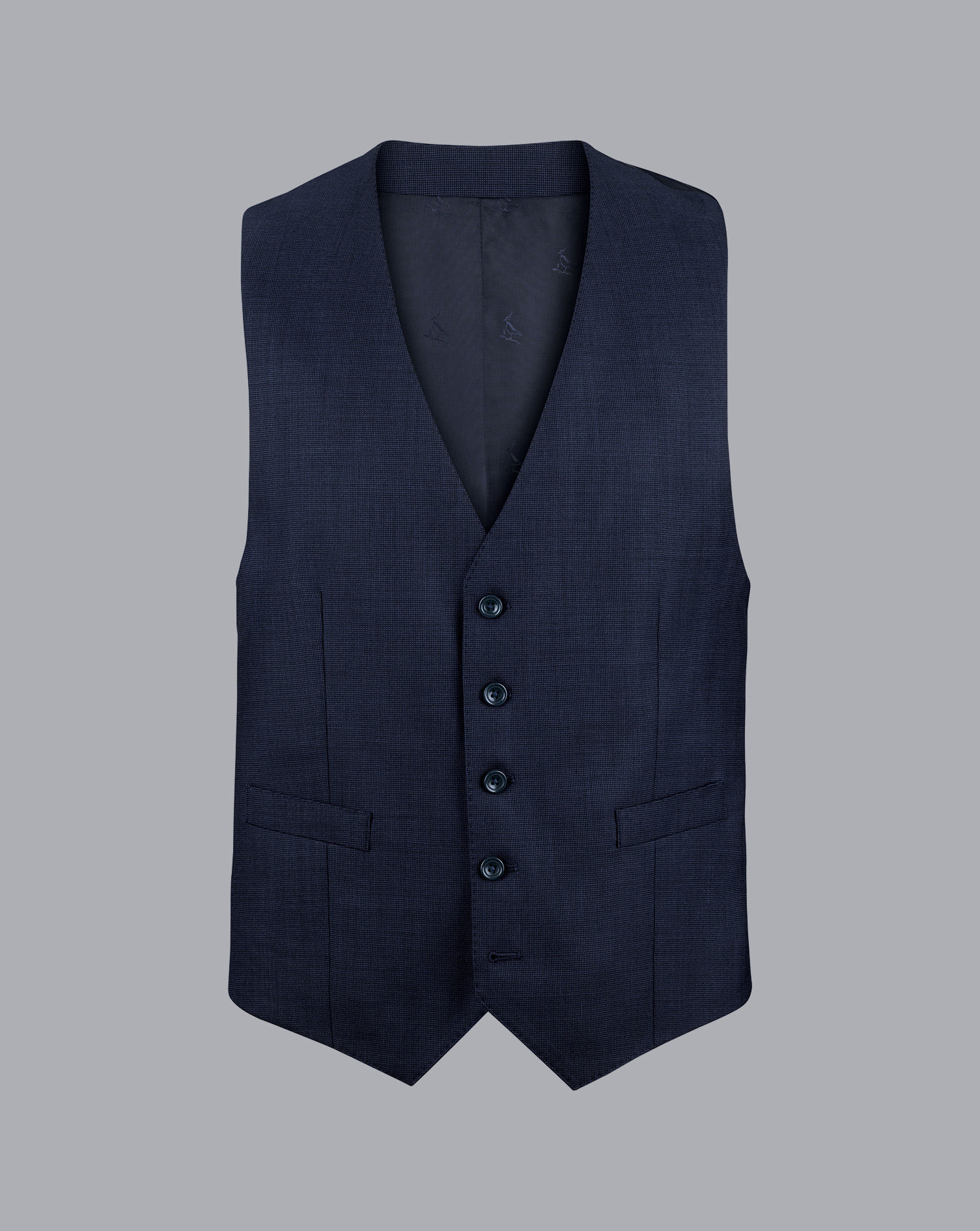 Men's Charles Tyrwhitt End On End Ultimate Performance Suit Waistcoat - Ink Blue Size w42 Wool
