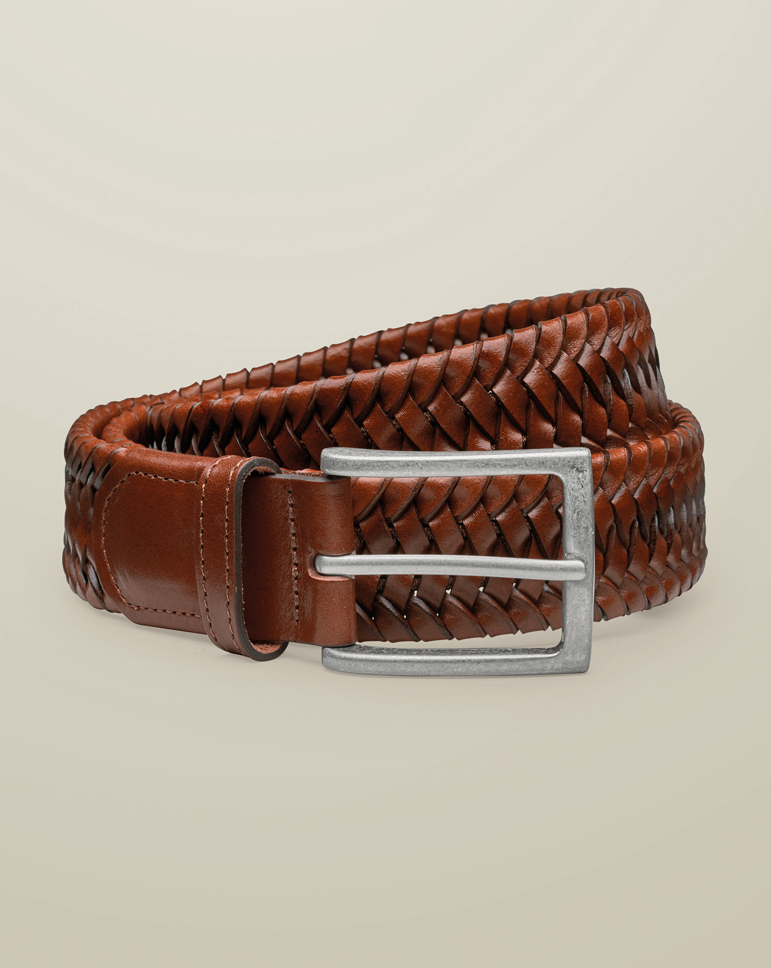 Men's Charles Tyrwhitt Leather Stretch Belt - Tan Neutral Size 38 Leather Mix