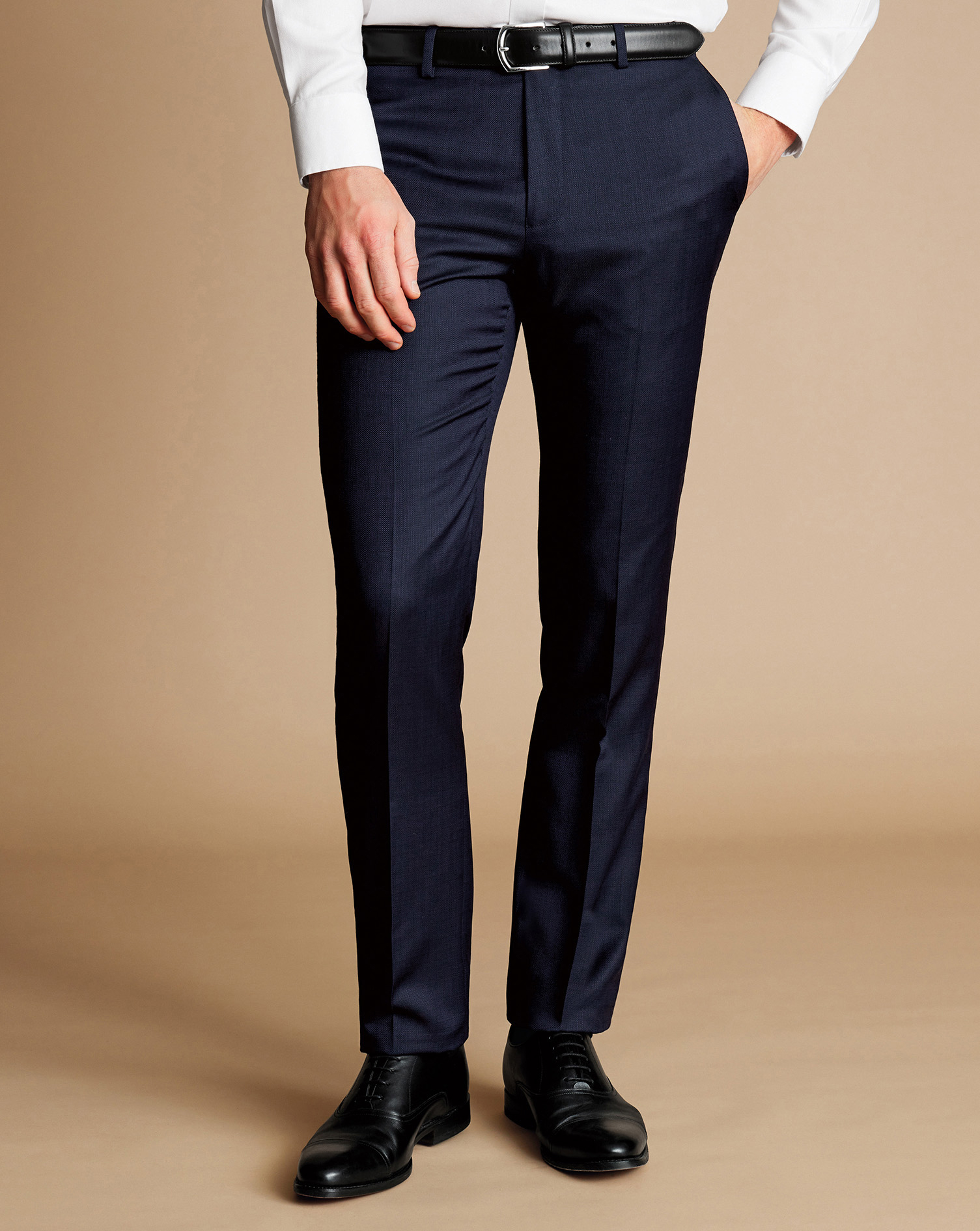 Men's Charles Tyrwhitt Italian Luxury Suit Trousers - Dark Navy Blue Size 32/38 Wool
